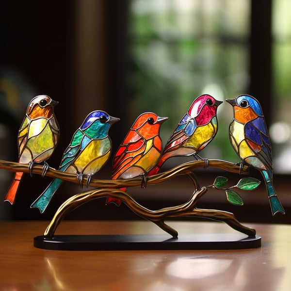 Elegante Vogel Ornamenten van Metaal - Decoratie op Eettafel 5 vogels