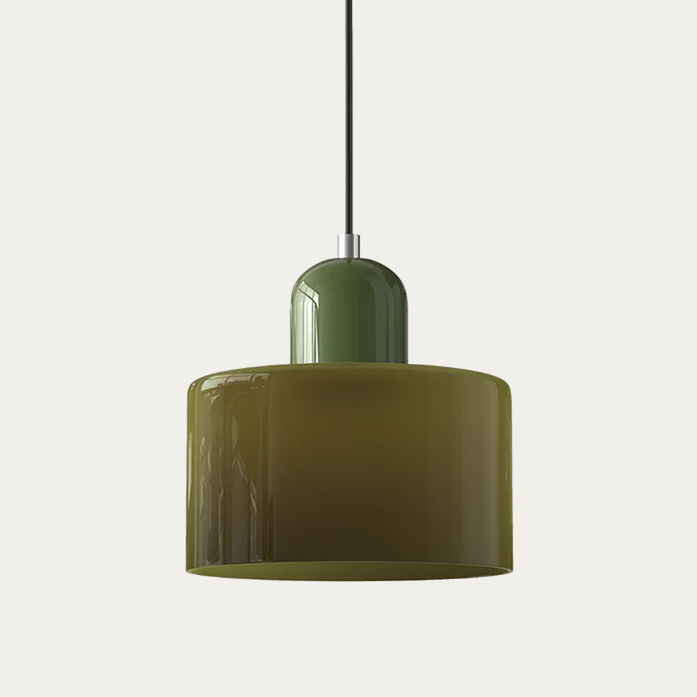 Glazen Hanglamp 15 x 17cm Donkergroen Groen