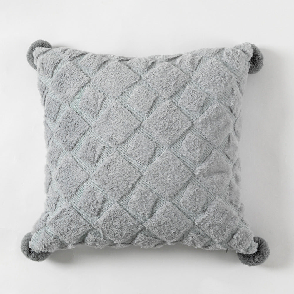 Geborduurde Kussenhoes met Patroon 45 x 45cm Grijs