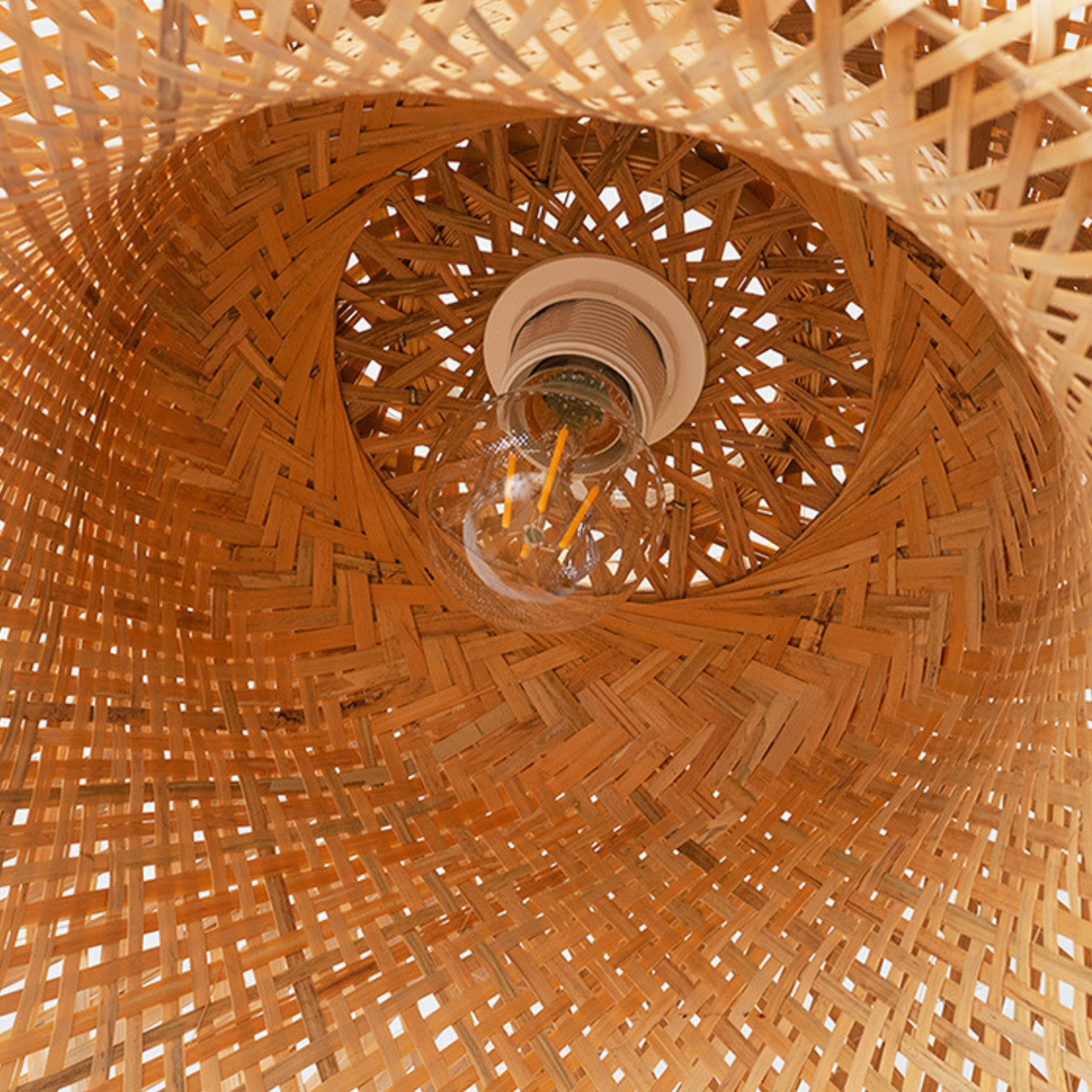Handgemaakte Rotan Hanglamp voor Eettafel – Verstelbare Bamboe Lamp tot 120 cm in Japandi Stijl