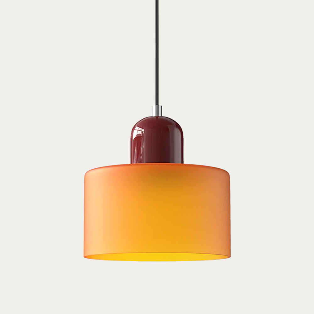 Glazen Hanglamp 15 x 17cm Oranje Rood