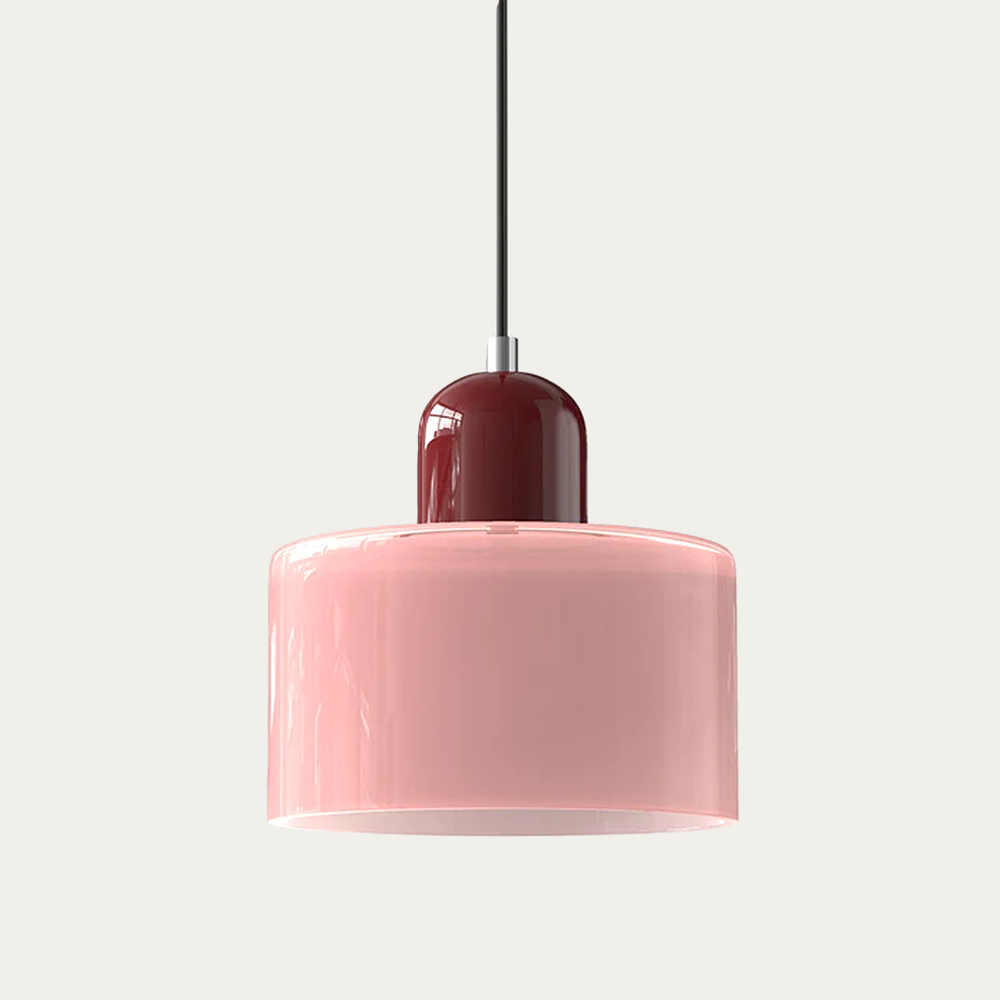 Glazen Hanglamp 15 x 17cm Roze Rood