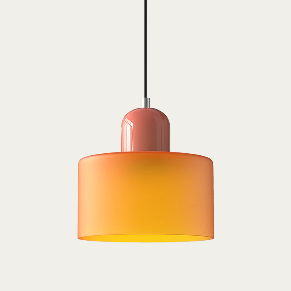 Glazen Hanglamp 15 x 17cm Oranje Roze