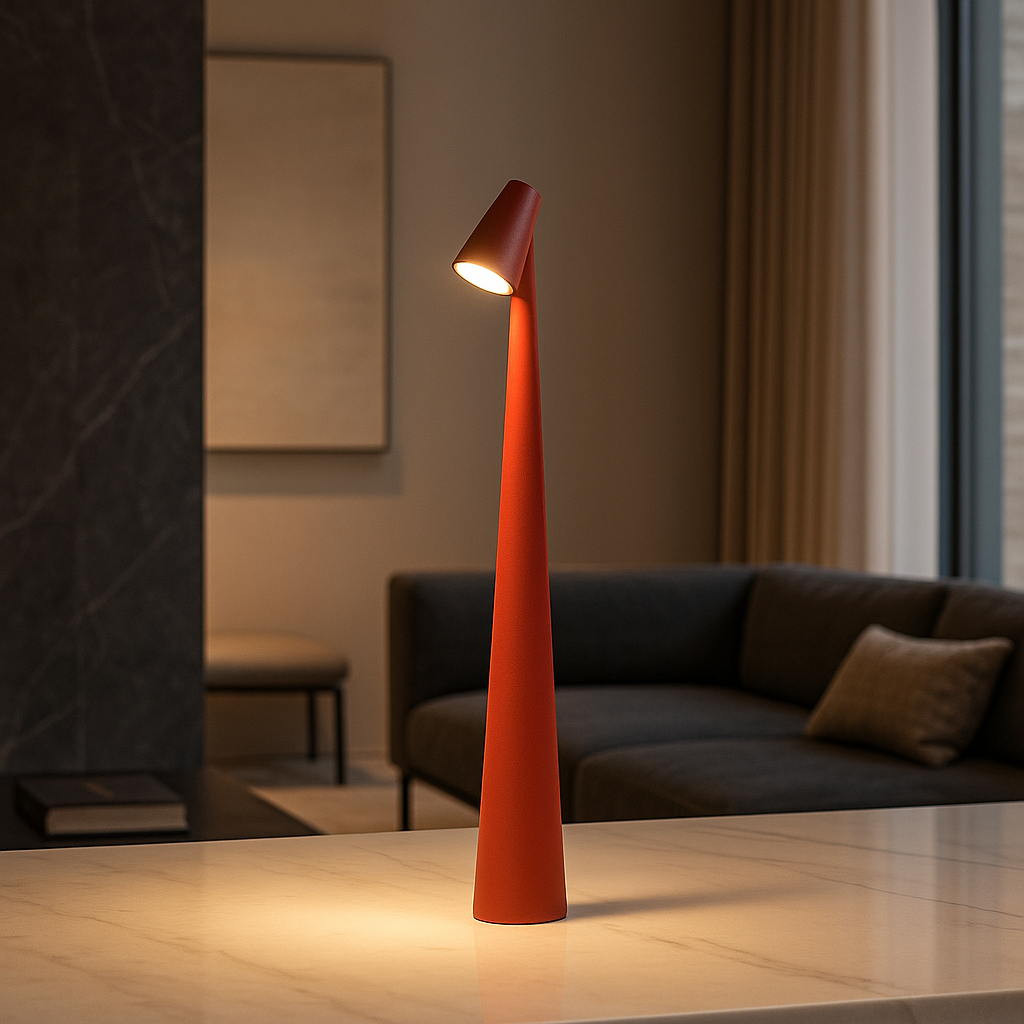 Elegante Oplaadbare Draadloze Tafellamp - Dimbare LED Nachtkast Lampje Rood