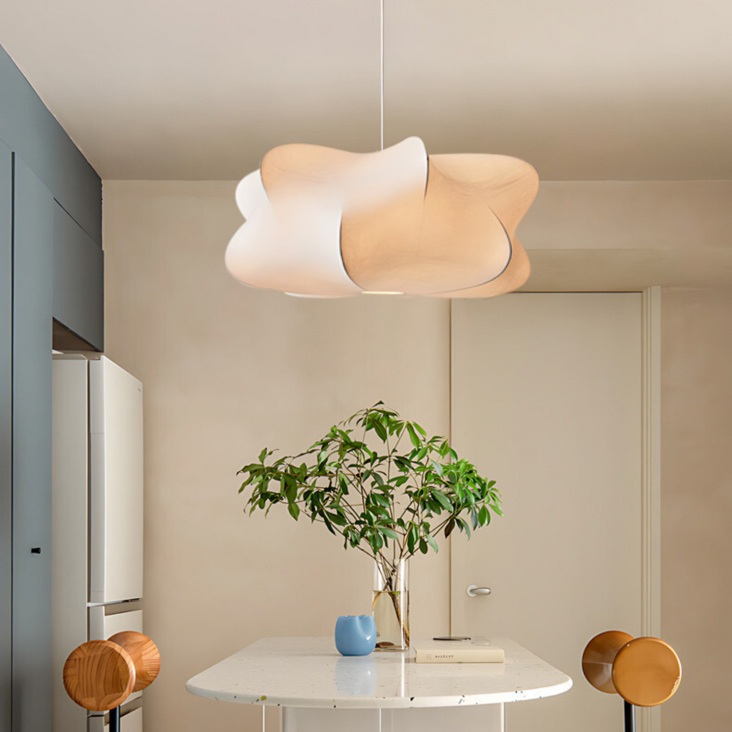 Hanglamp Wolkvorm Japandi Stijl – Verstelbare Hoogte tot 120 cm voor Woonkamer en Eetkamer