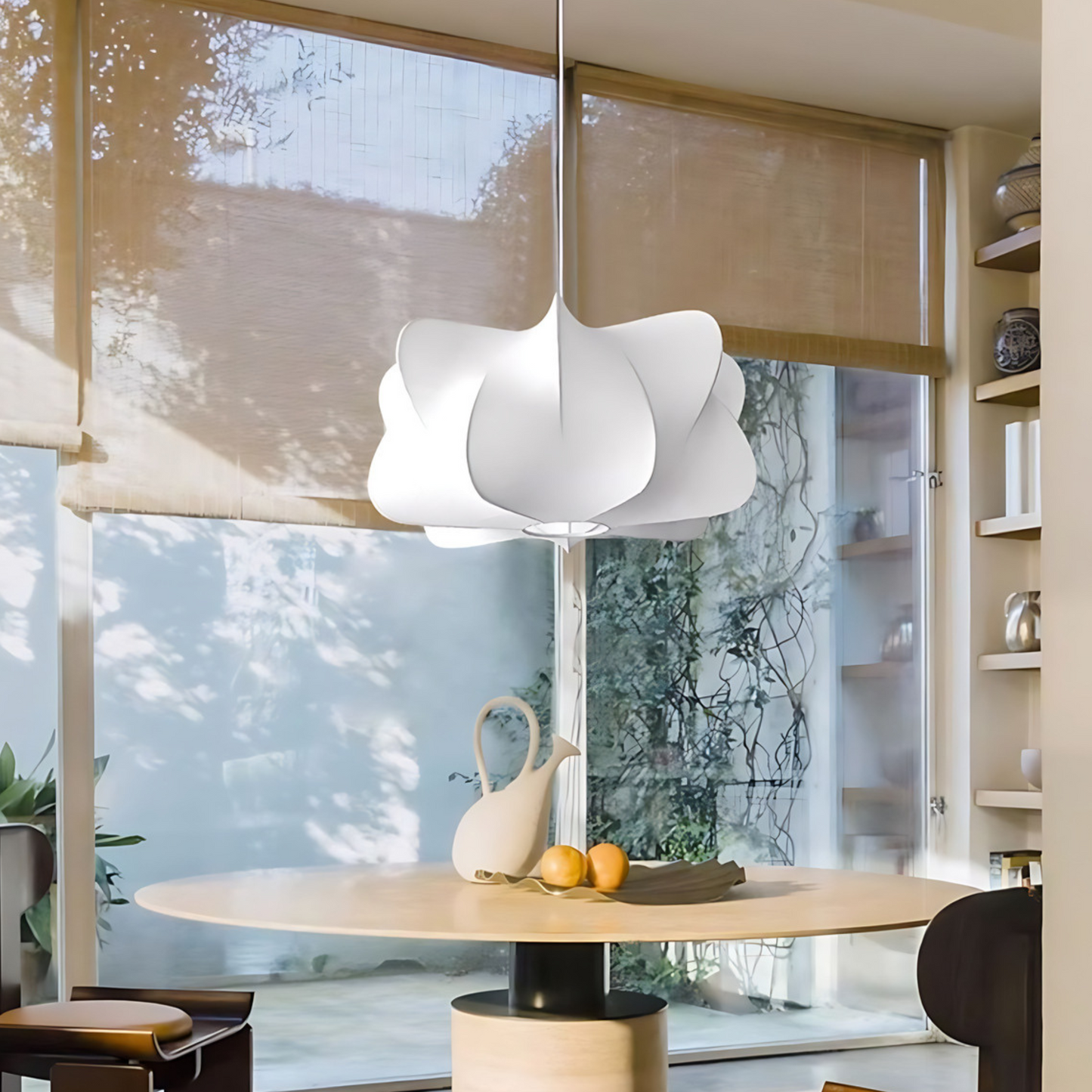 Hanglamp Wolkvorm Japandi Stijl – Verstelbare Hoogte tot 120 cm voor Woonkamer en Eetkamer
