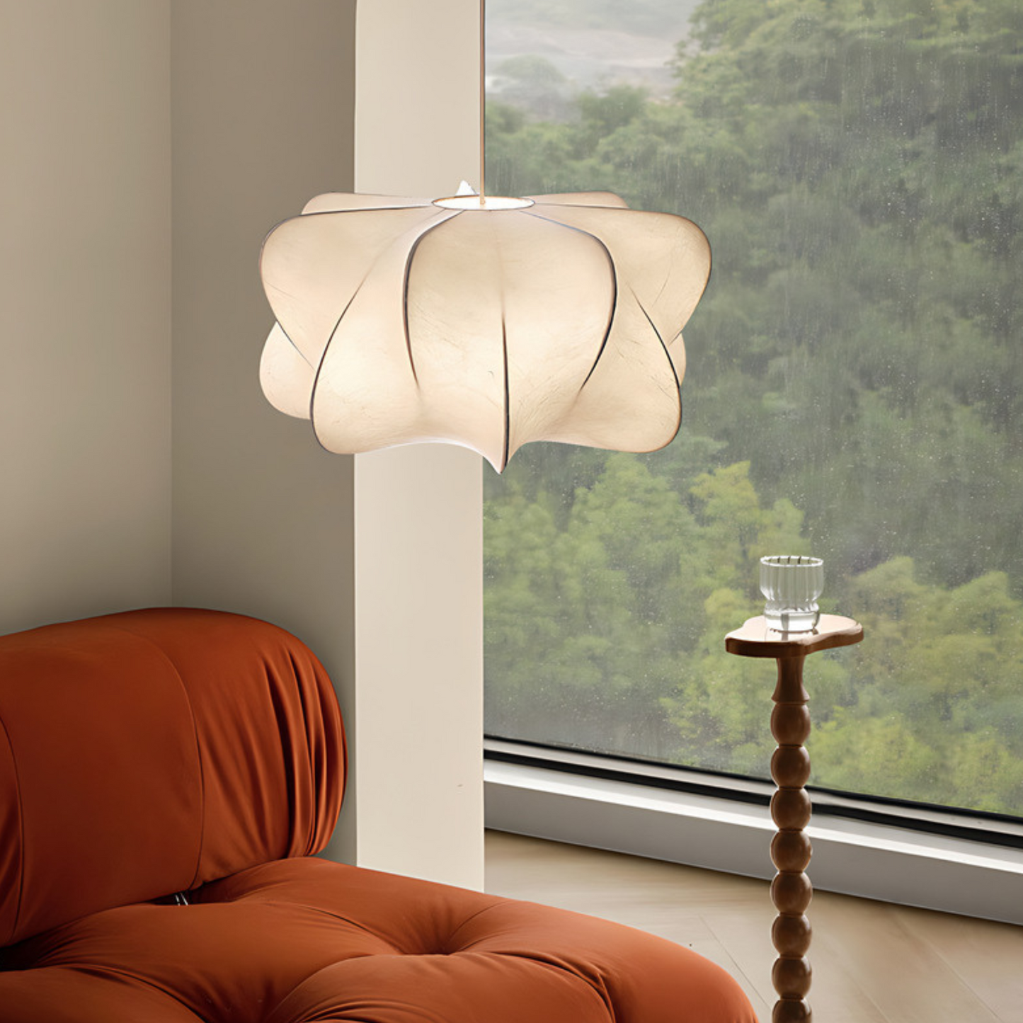 Hanglamp Wolkvorm Japandi Stijl – Verstelbare Hoogte tot 120 cm voor Woonkamer en Eetkamer