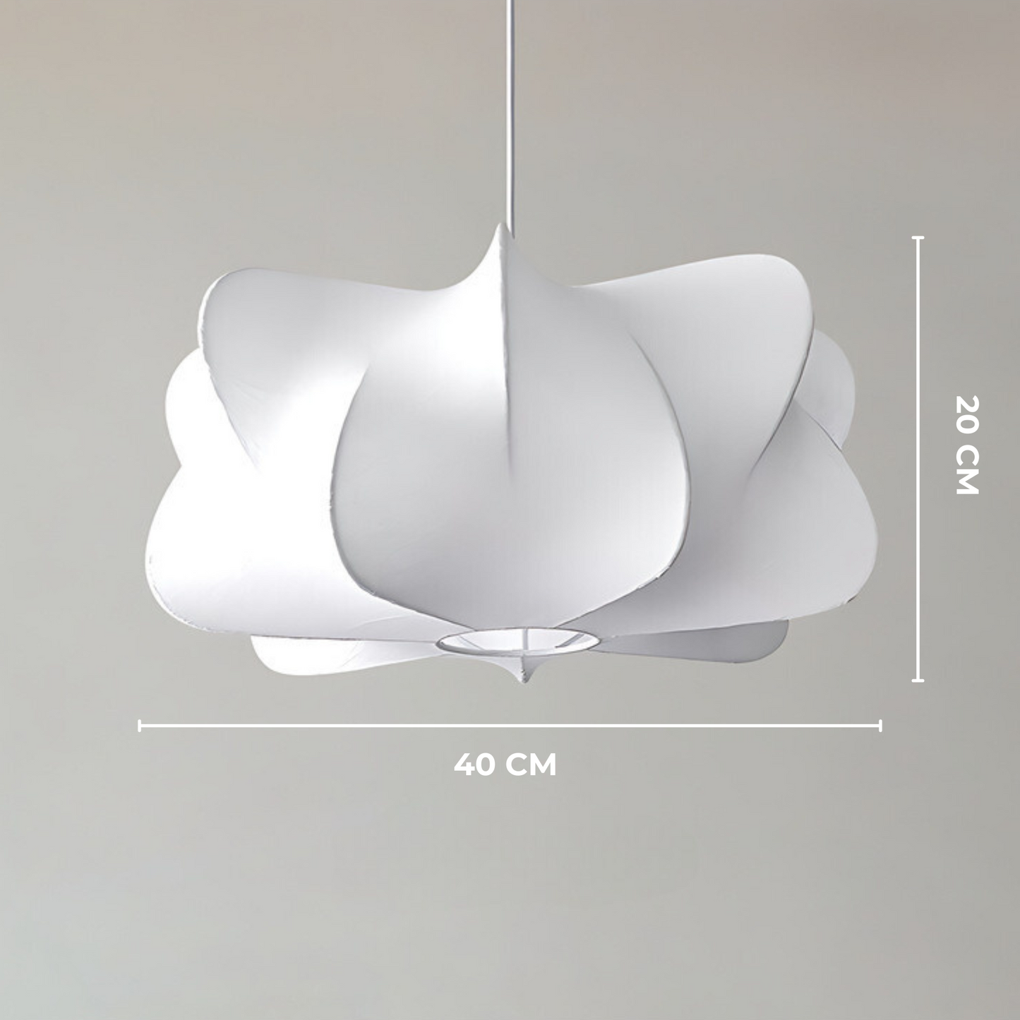 Hanglamp Wolkvorm Japandi Stijl – Verstelbare Hoogte tot 120 cm voor Woonkamer en Eetkamer 20 x 40cm