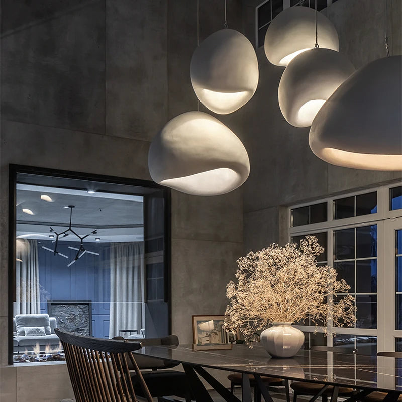 Scandinavische Hanglamp met Betonlook voor Eettafel - Verstelbare Kabel en LED-Compatibel