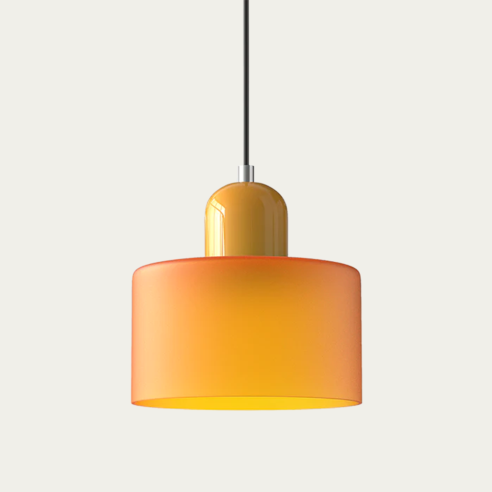 Glazen Hanglamp 15 x 17cm Oranje Geel