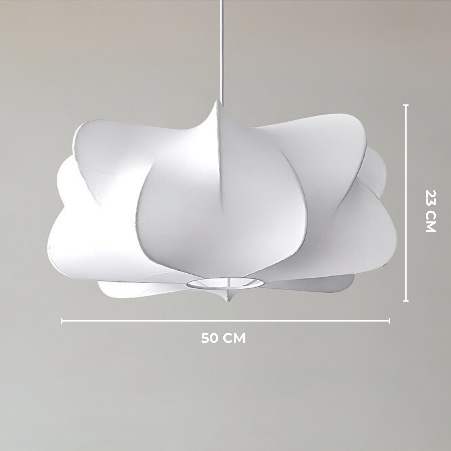 Hanglamp Wolkvorm Japandi Stijl – Verstelbare Hoogte tot 120 cm voor Woonkamer en Eetkamer 23 x 50cm