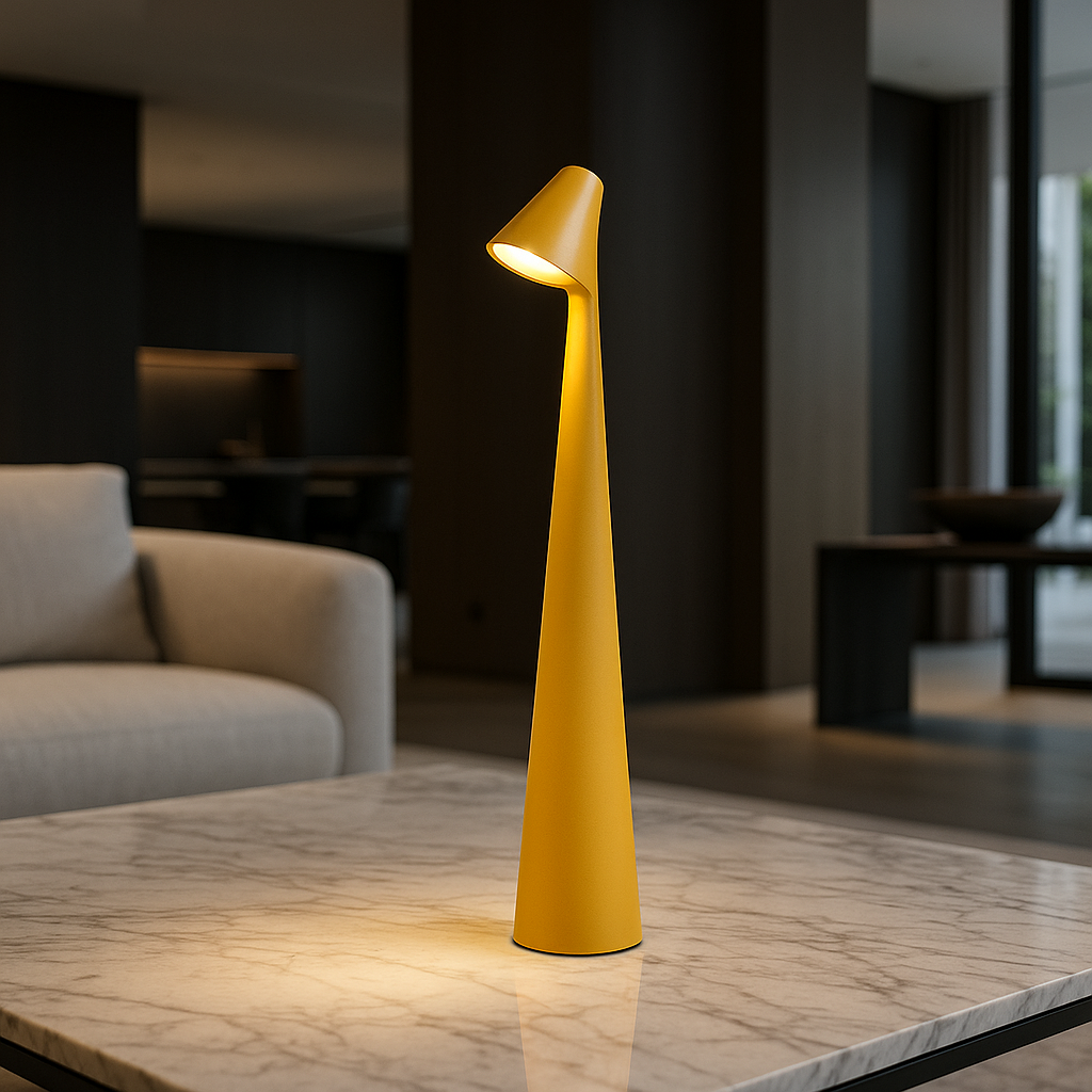 Elegante Oplaadbare Draadloze Tafellamp - Dimbare LED Nachtkast Lampje Geel