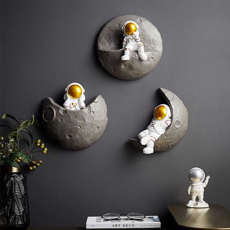Astronaut Wanddecoratie met 3D Figuren voor Kinderkamer en Speelse Muurdecoratie 1