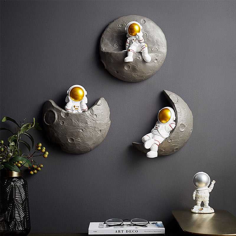 Astronaut Wanddecoratie met 3D Figuren voor Kinderkamer en Speelse Muurdecoratie 2