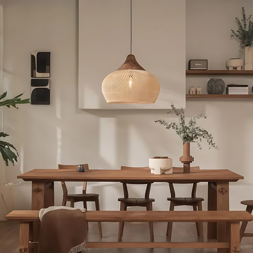 Boho Rotan Hanglamp Handgemaakt met Warme Verlichting