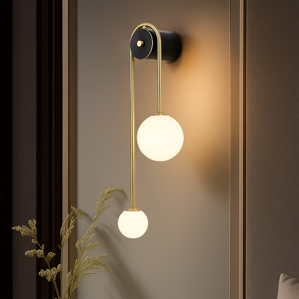 Boog Wandlamp Goud van Messing en Glas – Elegante Muurlamp voor Binnenverlichting 1