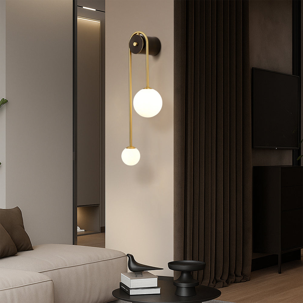 Boog Wandlamp Goud van Messing en Glas – Elegante Muurlamp voor Binnenverlichting 4