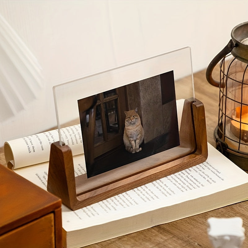 Chic 6-Inch U-Vormige Fotolijst van Acryl en Massief Hout – Horizontaal en Verticaal Gebruik 4