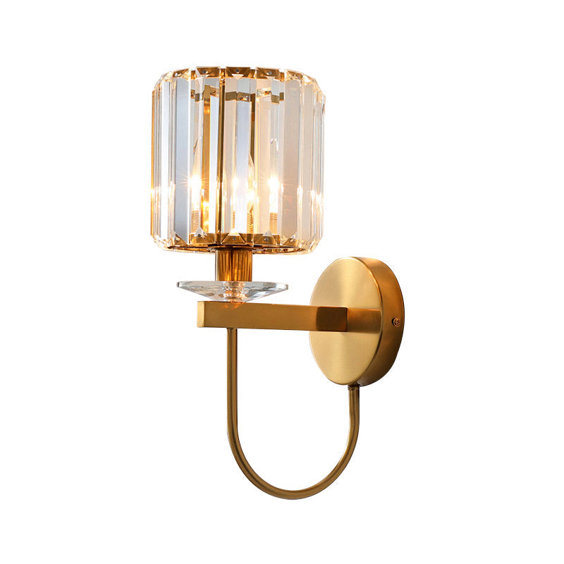 Cilindrische Kristalwandverlichting Binnen met Gouden Afwerking – Modern Design voor Woonkamer en Slaapkamer 2