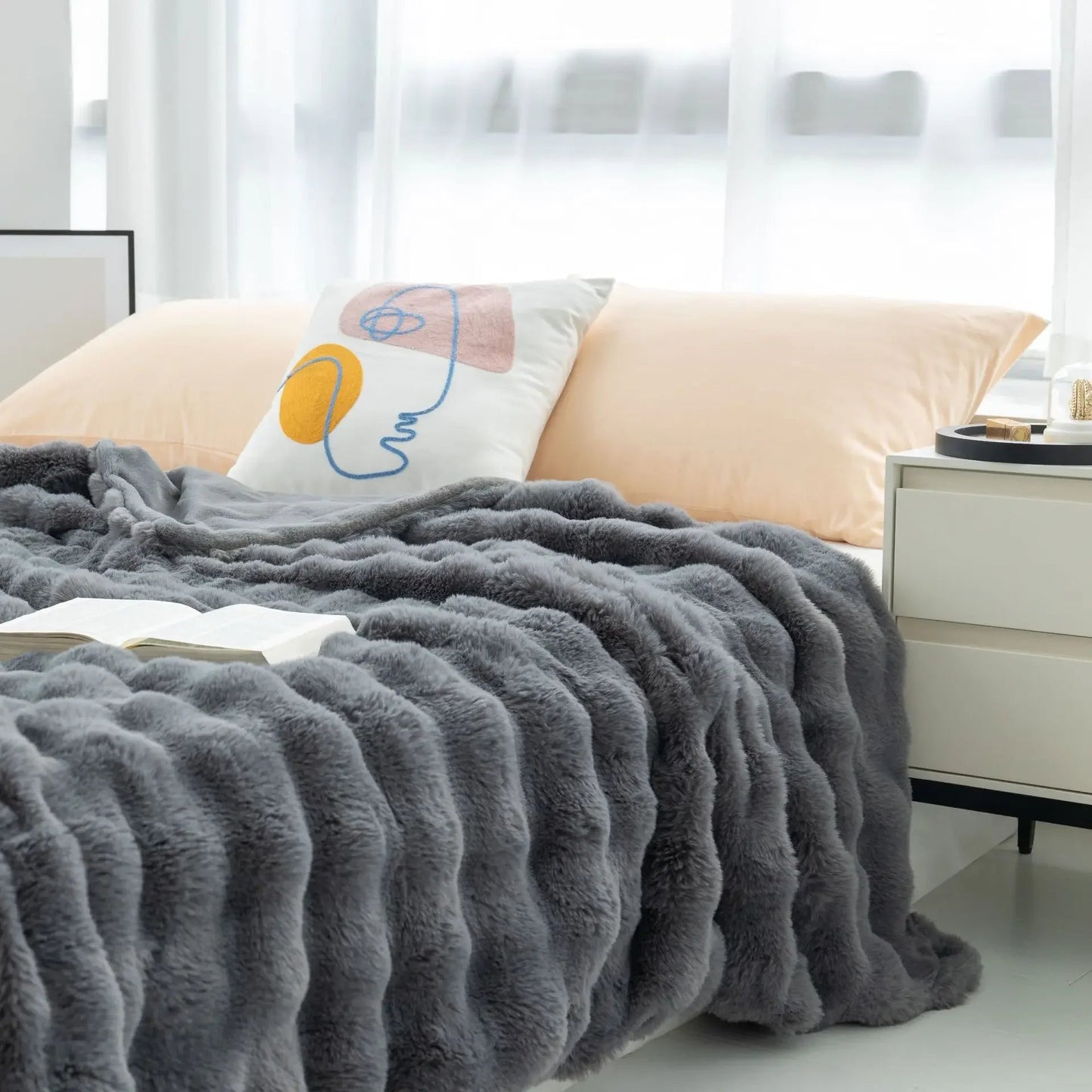 Dames Deken van Doppelseitige Kunstfell met Luxe Comfort en Warmte 0