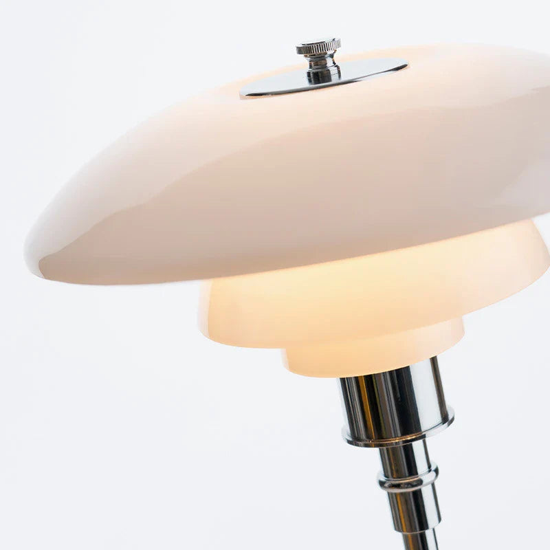 Moderne Deense Tafellamp van Metaal en Glas