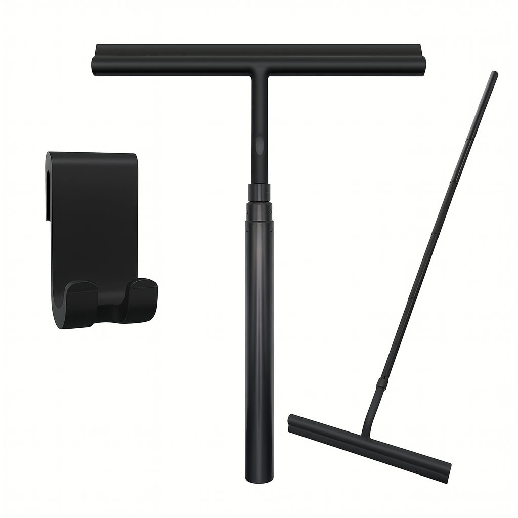 Deluxe Telescopische Douchewisser met Uitschuifbare Steel tot 120 cm voor Efficiënt Schoonmaken 0