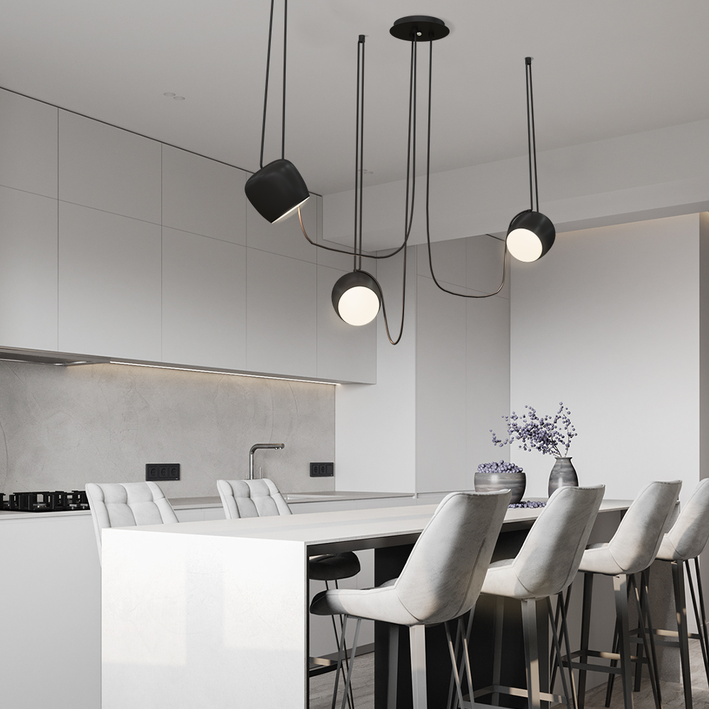 Dimbare Hanglamp voor Woonkamer en Eettafel – Modern Design in Metaal en Glas 4