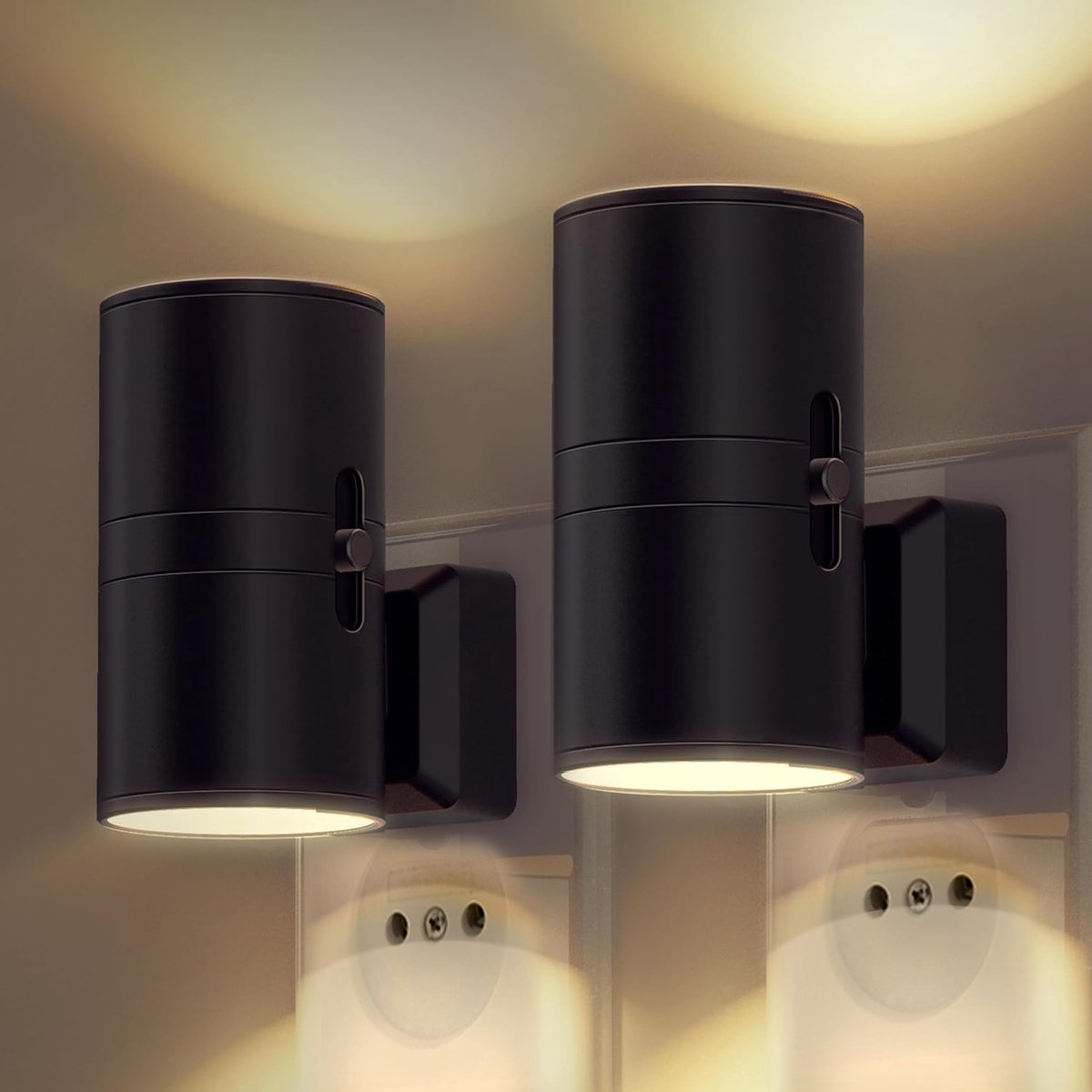 Nachtlamp met Dag- en Nachtsensor voor Slaapkamer en Volwassenen Zwart