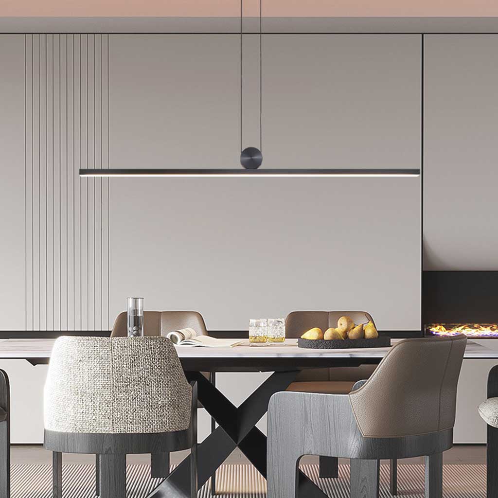 Dimbare Zwarte Hanglamp voor Eettafel met Afstandsbediening en Instelbare Lichtkleuren 2
