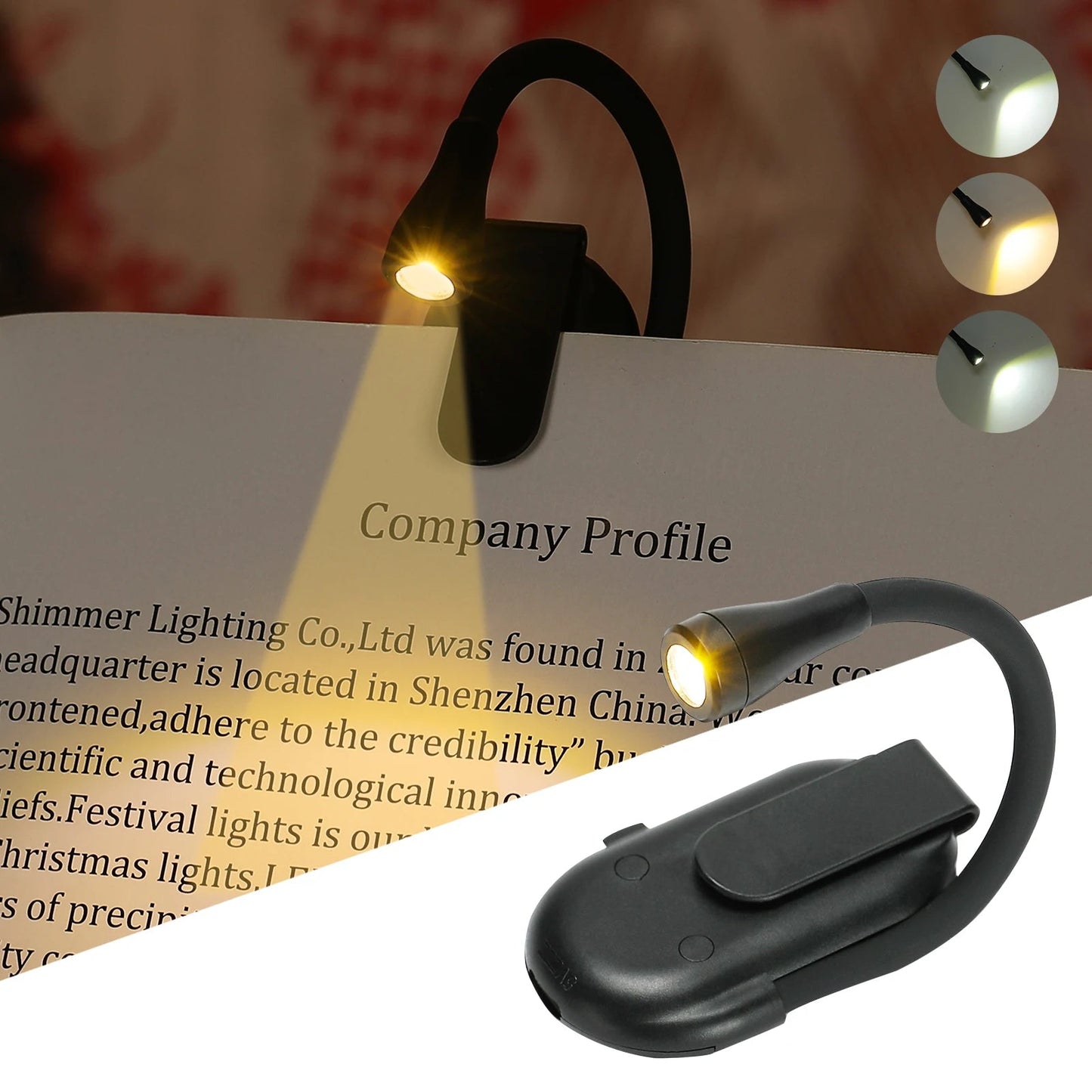 Draadloze Leeslamp met Klem en Flexibele 360° Verlichting - Ideaal voor Bed en Boek 0