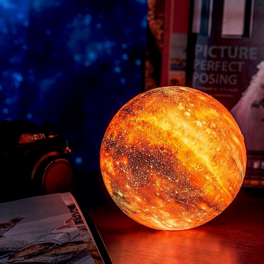 Draadloze Oplaadbare Tafellamp - 3D Maanlamp met 16 Kleuren en Afstandsbediening voor Sfeervolle Verlichting 2