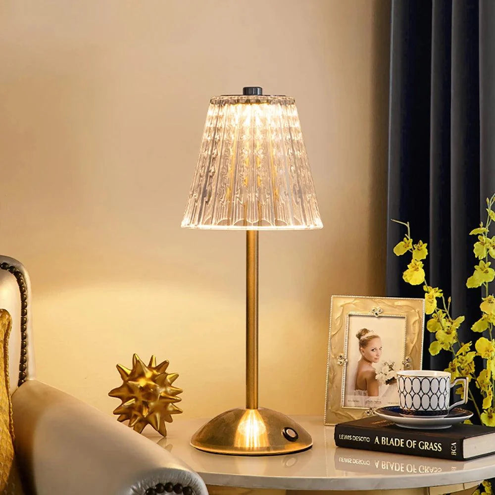 Draadloze Oplaadbare Tafellamp met Aanraakbediening – Elegant Vintage Design voor Binnen en Buiten 2