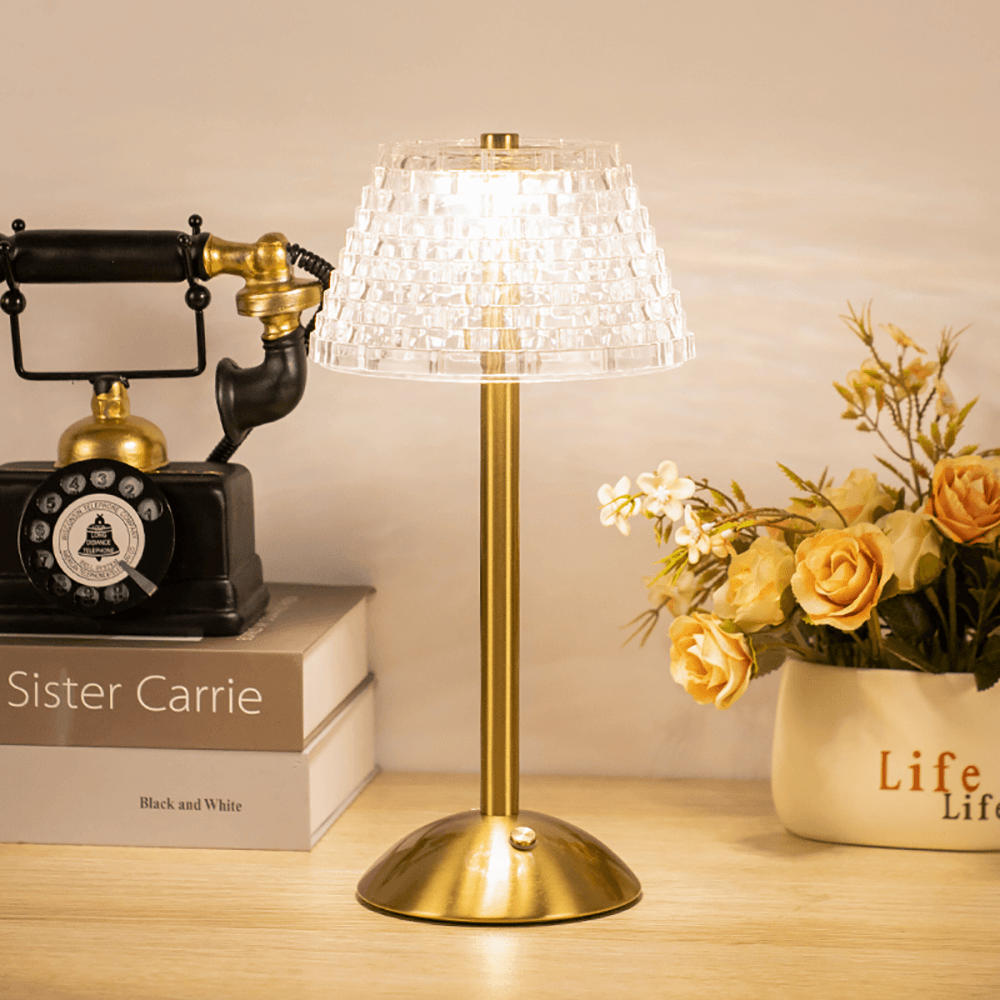 Draadloze Oplaadbare Tafellamp met Aanraakbediening – Elegant Vintage Design voor Binnen en Buiten 6