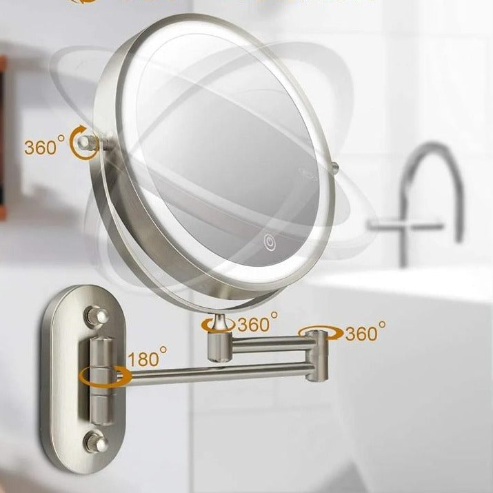 Draagbare Make Up Spiegel met Licht en Vergroting - Oplaadbare LED Verlichting Spiegel 5