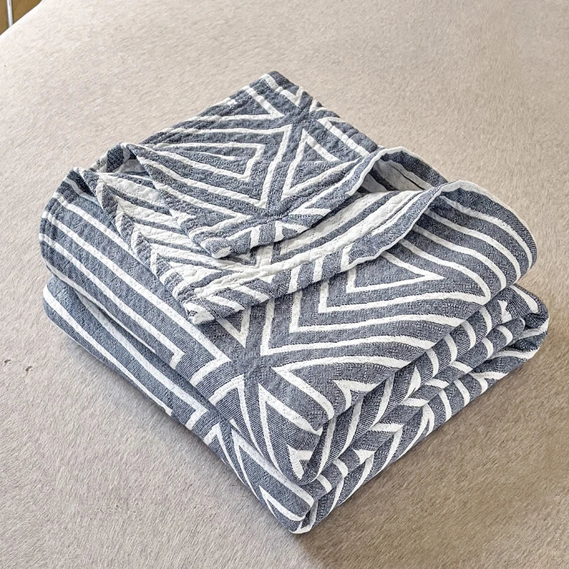 Drie-Laags Japanse Katoenen Gewassen Deken 150x200 cm – Ademend Lichtgewicht Zomer Quilt 0