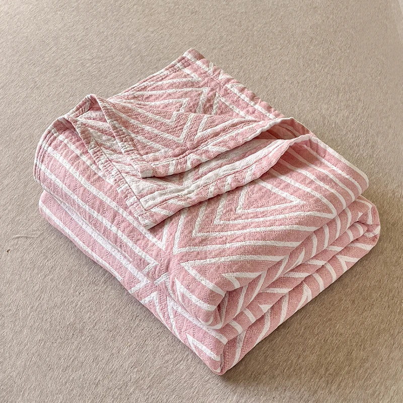 Drie-Laags Japanse Katoenen Gewassen Deken 150x200 cm – Ademend Lichtgewicht Zomer Quilt 5