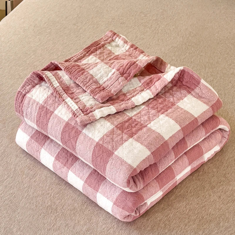 Drie-Laags Japanse Katoenen Gewassen Deken 150x200 cm – Ademend Lichtgewicht Zomer Quilt 7