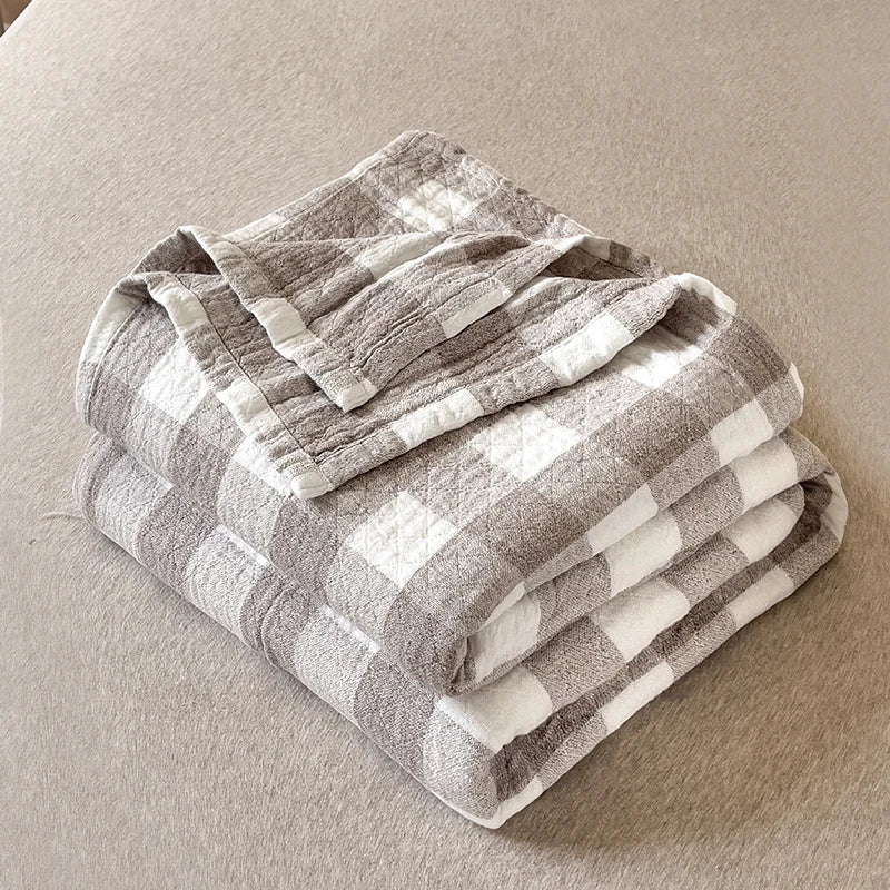 Drie-Laags Japanse Katoenen Gewassen Deken 150x200 cm – Ademend Lichtgewicht Zomer Quilt 8