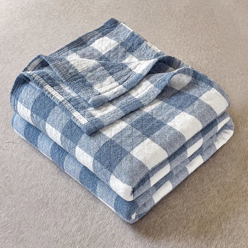 Drie-Laags Japanse Katoenen Gewassen Deken 150x200 cm – Ademend Lichtgewicht Zomer Quilt 9