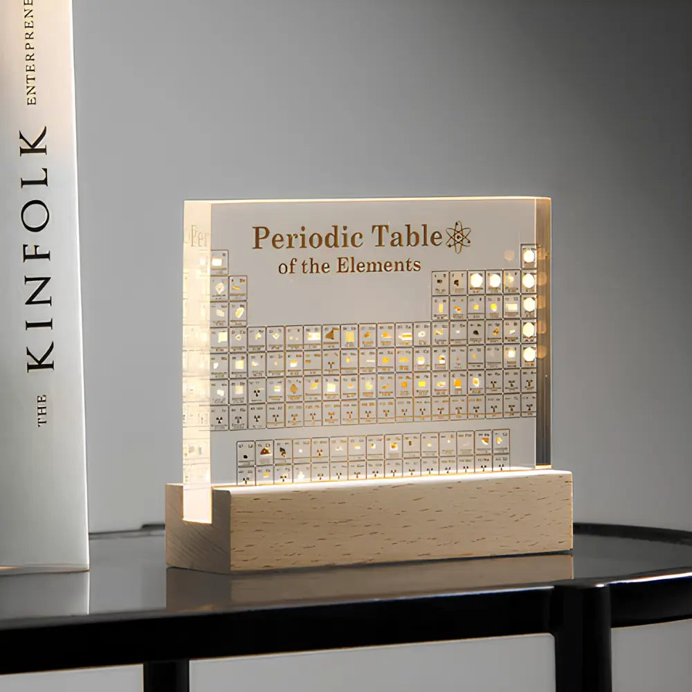 Echte Elementen Periodiek Tafel met Verlichting en Acryl Display voor Educatie en Decoratie 0