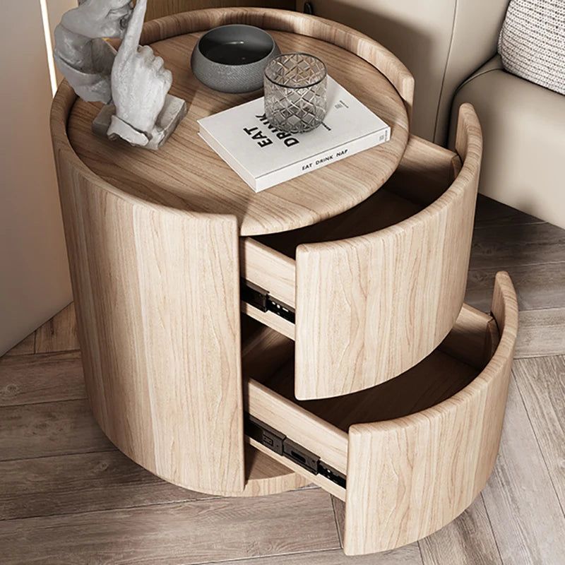 Elegant Nachtkastje Hout met 2 Lades – Nordic Design voor Slaapkamer Decoratie 3