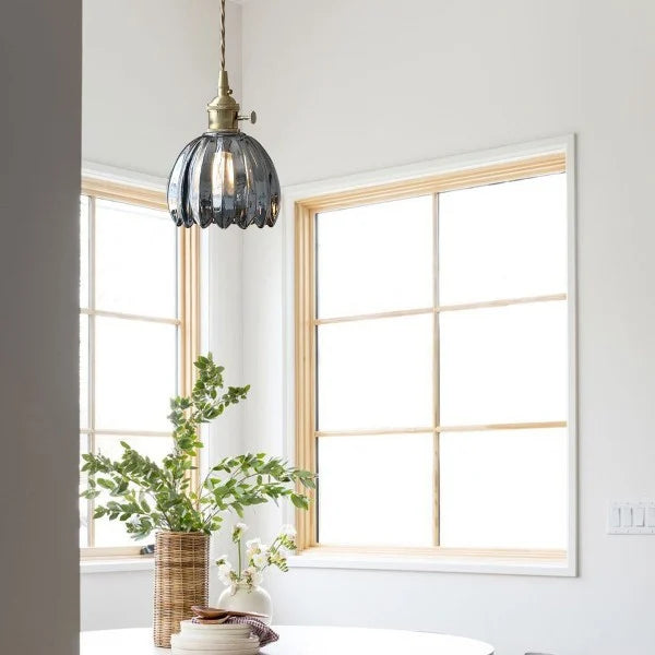 Elegante Hanglamp van Glas voor Eettafel en Woonkamer – Dimbare LED Verlichting met Bloemvormige Schaduw 3