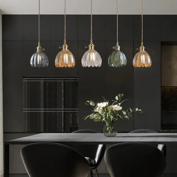 Elegante Hanglamp van Glas voor Eettafel en Woonkamer – Dimbare LED Verlichting met Bloemvormige Schaduw 4