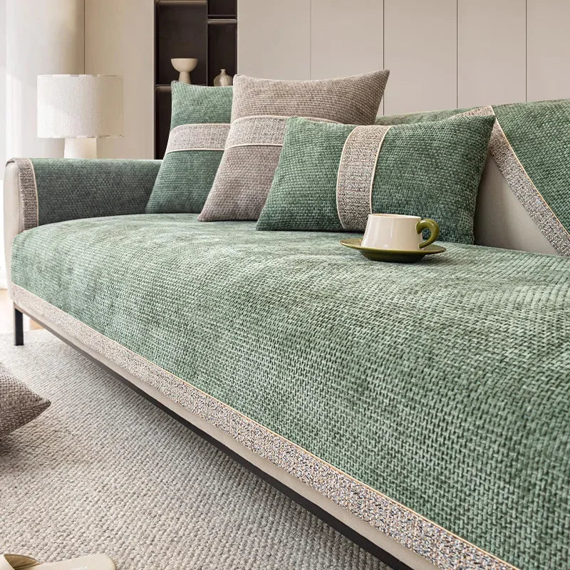 Elegante Linnen Look Sofa Cover voor Banken – Stijlvolle Bescherming tegen Vlekken en Dierenharen 5