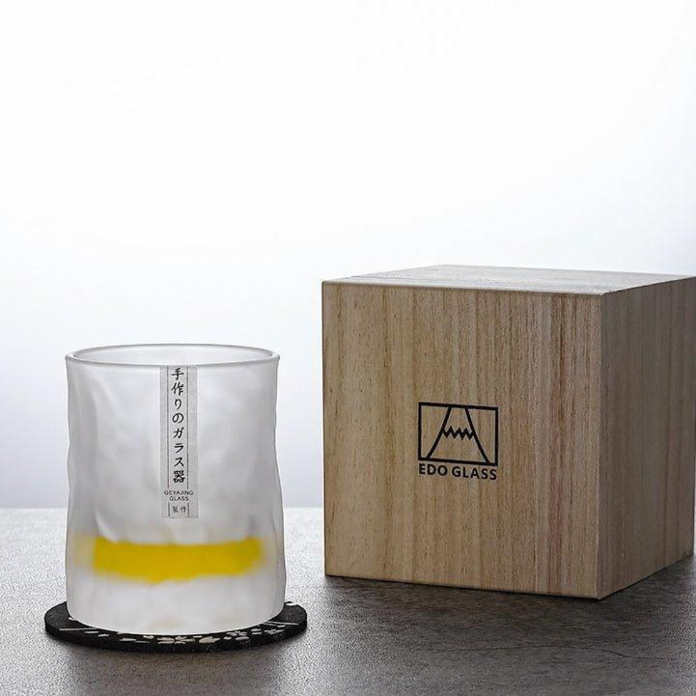 Elegante Whiskey Glazen Set met Geometrisch Ontwerp en Houten Geschenkdoos 7
