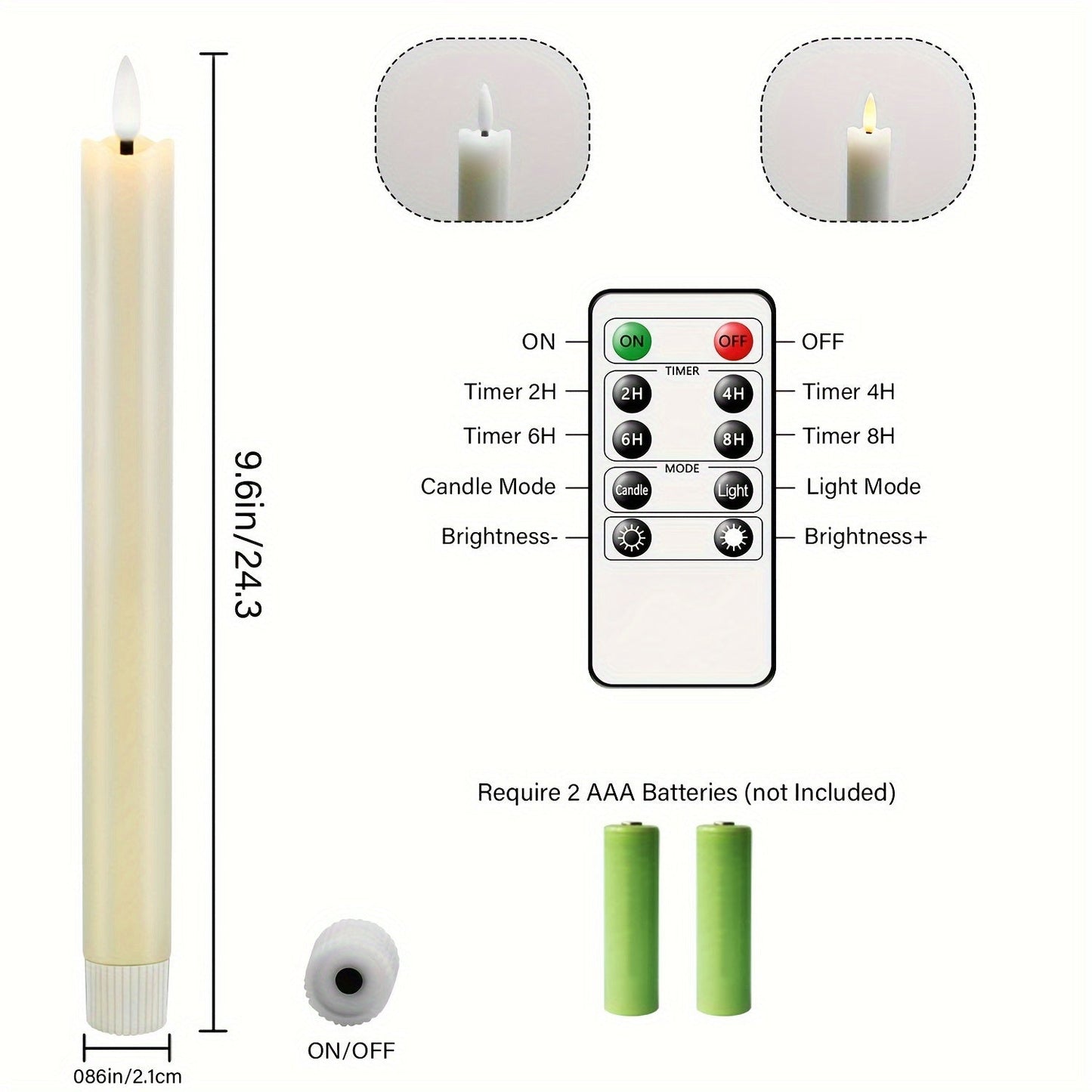 Flameless Kegelkaarsen met Afstandsbediening – Ivoor Wit LED Decoratieve Kaarsen voor Binnen en Buiten 5