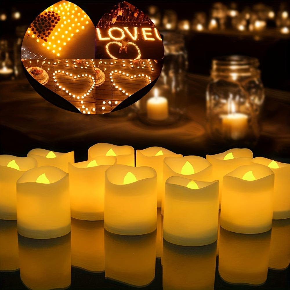Flameless LED Theelichtjes op Batterijen - Veilig en Romantisch voor Bruiloften, 24/50/100 Stuks 2