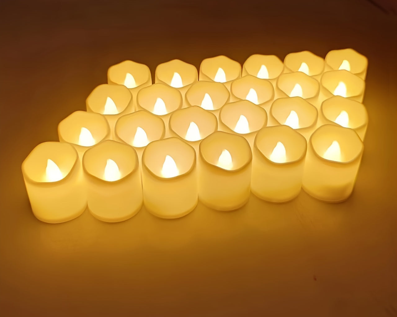 Flameless LED Theelichtjes op Batterijen - Veilig en Romantisch voor Bruiloften, 24/50/100 Stuks 3