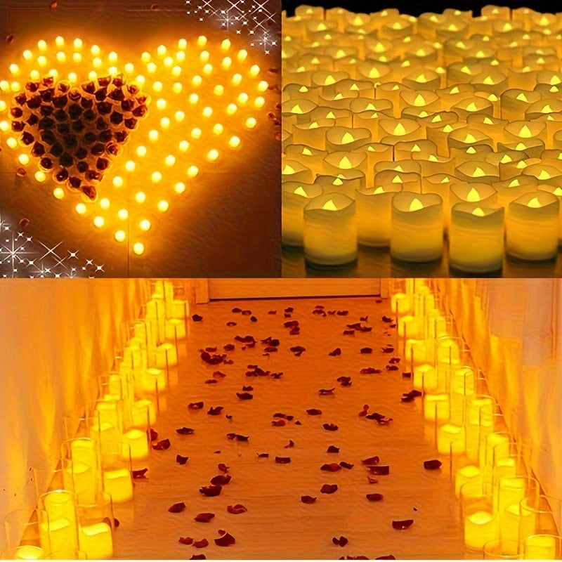 Flameless LED Theelichtjes op Batterijen - Veilig en Romantisch voor Bruiloften, 24/50/100 Stuks 8