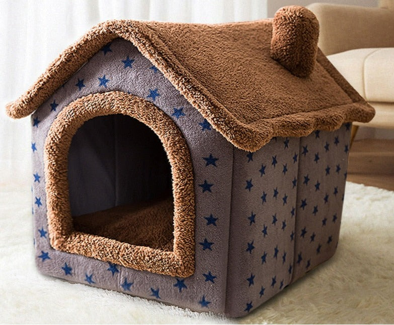 Fluffy Dierenhuisje voor Honden en Katten – Warm Cozy Slaapplek tot 4 kg, Zachte Stof, Anti-slip 1